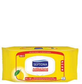 Septona Antibacterial Hand Wipes with Lemon, 60pcs