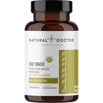 NATURAL DOCTOR Easy Digest Συμπλήρωμα Διατροφής Για Το Πεπτικό Σύστημα 60 Φυτικές Κάψουλες