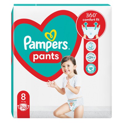 PAMPERS Pants No.8 (19+kg) Βρεφικές Πάνες Βρακάκι 32 Τεμάχια