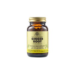 Solgar Ginger Root Συμπλήρωμα Διατροφής Πιπερόριζας Για Περιπτώσεις Δυσπεψίας Ναυτίας Τυμπανισμού & Διάρροιας 100 φυτικές κάψουλες
