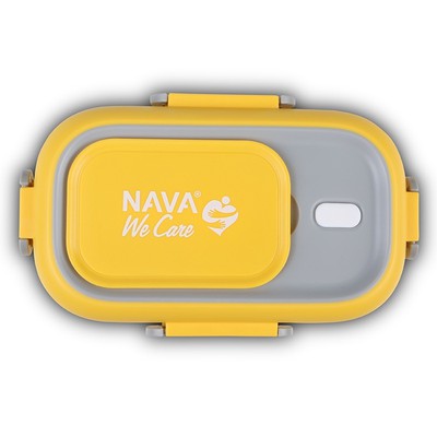 NAVA Δοχείο Φαγητού Ανοξείδωτο Ορθογώνιοο We Care Σε Κίτρινο Χρώμα 800ml (10-262-008)