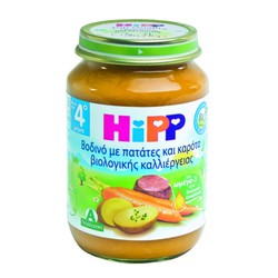 Hipp Βοδινό με πατάτες και καρότα βιολογικής καλλιέργιας 4 μηνών+  190gr