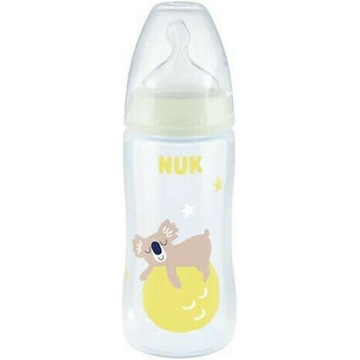 NUK Πλαστικό Μπιμπερό First Choice Plus Night Κατά Των Κολικών Με Θηλή Σιλικόνης 300ml Για 6-18 Μηνών