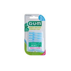 Gum 669 Soft-Picks Comfort Flex Cool Mint Interdental Brushes With Handle Small Blue 40 pieces