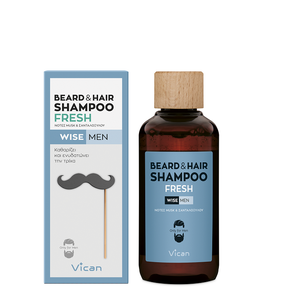 Vican Wise Men Fresh Beard & Hair Shampoo, 200ml