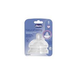 Chicco Natural Feeling Silicone Nipple 6m+ Fast Flow 2 picies