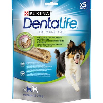 PURINA DentaLife Medium Συμπληρωματική Τροφή Για Ενήλικους Σκύλους Βάρους 12-25kg 5 Sticks