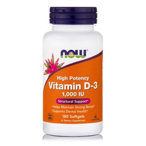 NOW Vitamin D3 1.000IU 180 softgels