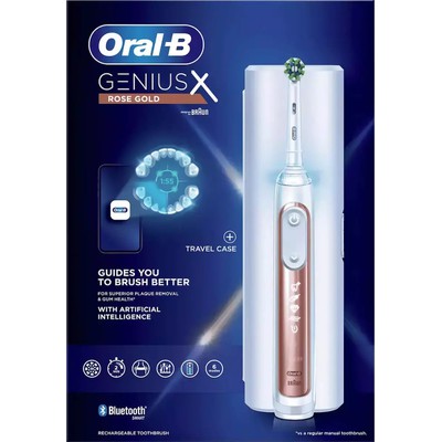 ORAL-B Ηλεκτρική Οδοντόβουρτσα Genius-X Με Χρονομετρητή & Αισθητήρα Πίεσης Rose Gold + Travel Case