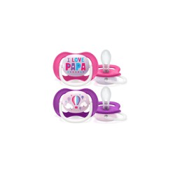 Philips Avent Ultra Air Happy Silicone Pacifier 6-18m Pink Color 2 pieces