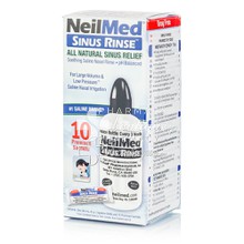 NeilMed Sinus Rinse Kit (1 Squeeze Bottle 240ml & 10 premixed sachets) - Ρινική απόφραξη, (1 φιάλη & 10 φακελίσκους)