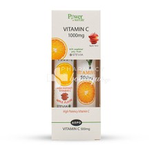 Power Health Σετ Vitamin C 1000mg (Apple Flavor), 24 eff. tabs & ΔΩΡΟ Vitamin C 500mg (με Στέβια) - Ανοσοποιητικό, 20 eff. tabs