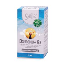 Smile Vitamin D3 5000IU & K2, 60 caps