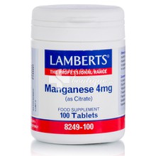 Lamberts Manganese 4mg - Μαγγάνιο, 100tabs (8249-100)