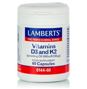 Lamberts Vitamin D3 1000iu & K2 90mg, 60 caps