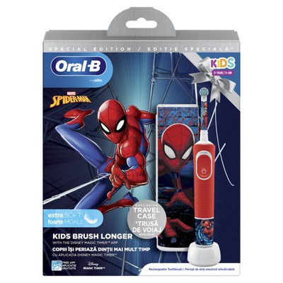 ORAL B Kids Special Edition-Ηλεκτρική Οδοντόβουρτσα Spider-Man Mε Θήκη Ταξιδίου Για Παιδιά Από 3 Ετών