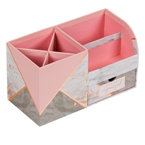 Kuti për organizim zyre, ngjyrë rozë dhe gri, 22x1