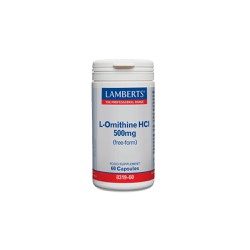  Lamberts L-Ornithine 500mg Συμπλήρωμα Διατροφής Για Την Λειτουργία Του Ήπατος & Του Ανοσοποιητικού Συστήματος 60 κάψουλες