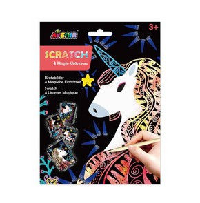 Avenir Scratch 4 Magic Unicorns for 3+ Age, 4pcs