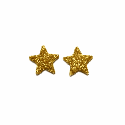 FARMA BIJOUX Σκουλαρίκι Χρυσό Αστέρι Με Χρυσόσκονη 10mm