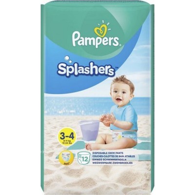 PAMPERS Baby Diapers - Swimwear For Safe Swimming Splashers No.3-4 6-11Kgr 12 Pieces