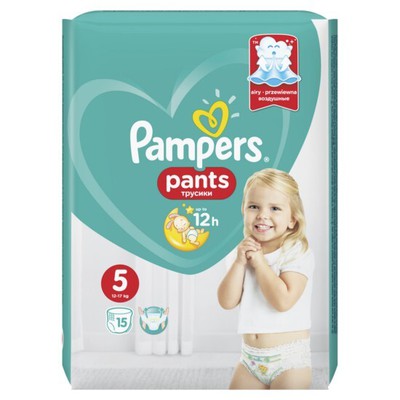 PAMPERS Baby Diapers Pants No.5 12-18Kgr 15 Pieces Carry Pack