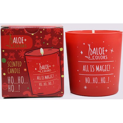 ALOE+COLORS Candle Ho Ho Ho-Αρωματικό Κερί Σόγιας σε Βάζο Mε Άρωμα Μελομακάρονο