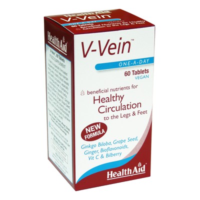HEALTH AID V-Vein Συμπλήρωμα Διατροφής Με Φυτική Σύνθεση Που Διατηρεί Υγιές Το Κυκλοφορικό Σύστημα x60 Δισκία