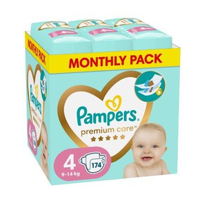 Pampers Premium Care Diapers Size 4, 9-14 kg 174 D