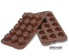 Silikomart Φόρμα Σιλικόνης για 15 Σοκολατάκια Καρδιές 30x22εcm.