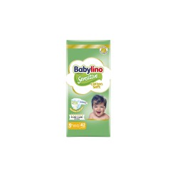 Babylino Sensitive Cotton Soft Value Pack Nappies Junior Plus Size 5+ (12-17kg) 42 nappies