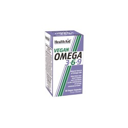 Health Aid Vegan Omega 3-6-9 2000mg Dietary Supplement With Flaxseed Oil Ideal For Strict Vegetarians 60 Vegetarian Capsules