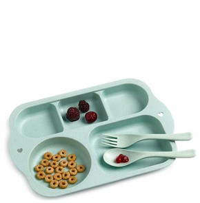 One & Only Baby Tray Food Set Green, 3pcs