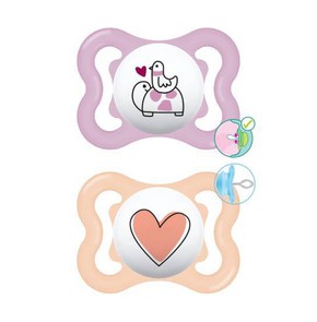 MAM Supreme Silicone Soother for Girls 2-6 Months,