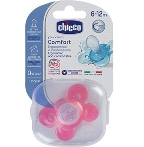 Chicco Physio Comfort Silicone 6-12m PINK 1 Pcs