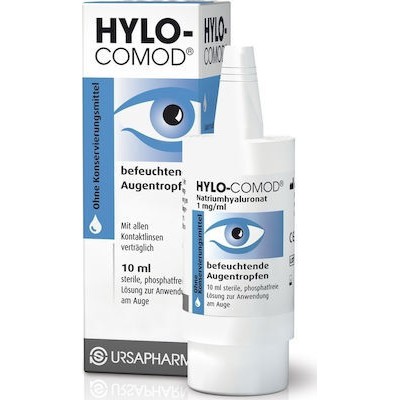 URSAPHARM Hylo Comod Οφθαλμικές Σταγόνες με Υαλουρονικό Οξύ για Ξηροφθαλμία 10ml