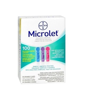 Bayer Microlet Silicon-Coated Lancets 100 Lancets