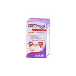Health Aid Kidz Omega Nutritional Supplement Omega 3 & Vitamins For Children Orange Flavor 60 Capsules