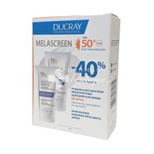 Ducray Σετ Melascreen Protective Anti-Spots Fluid SPF50+ (PNM) - Λεπτόρρευστη Αντηλιακή Κρέμα για Κανονικό προς Μικτό Δέρμα, 2 x 50ml (PROMO -40% στο 2ο προϊόν)