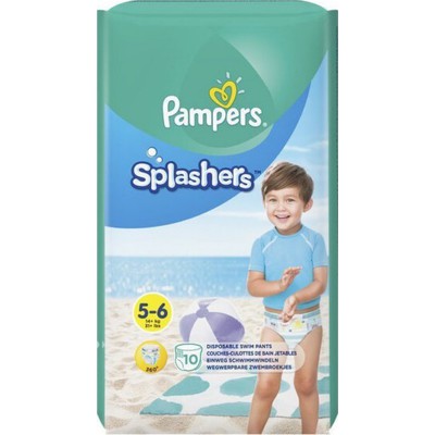 PAMPERS Baby Diapers - Swimwear For Safe Swimming Splashers No.5-6 14 + Kgr 10 Pieces