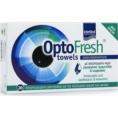 INTERMED Optofresh Towels Eyelid Cleaning Wipes x20