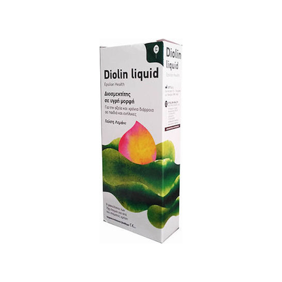 EPSILON HEALTH Diolin Liquid Για Την Συμπτωματική Αντιμετώπιση Της Οξείας & Χρόνιας Διάρροιας Με Γεύση Λεμόνι x6 Φακελάκια x15g