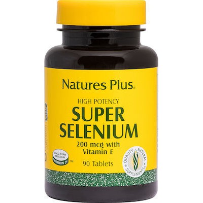 NATURE'S PLUS Super Selenium 200mcg Συμπλήρωμα Διατροφής Σεληνίου 90 Ταμπλέτες