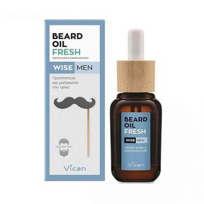 VICAN Wise Men Beard Oil Fresh Λάδι Για Τη Γενειάδα Του Άνδρα 30ml