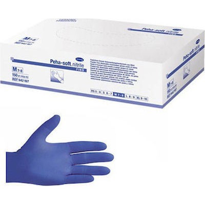 HARTMANN Peha-Soft Fino Γάντια Νιτριλίου Χωρίς Πούδρα Σε Μπλε Χρώμα 150 Τεμάχια