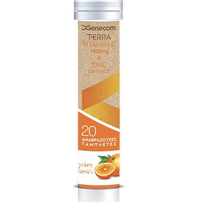 Genecom Terra Vitamin C 1000mg + Zinc Orange, 20 t