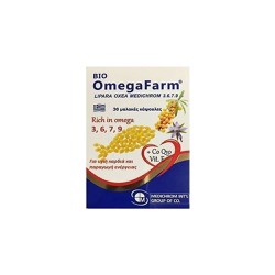 Medichrom Bio Omega Farm Fatty Acid Nutrition Supplement 3.6.7.9 + CO Q10 Vitamin E 30 softgels
