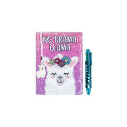 Fringoo Sequin Noteebook + Pen No Drama Llama 2 picies