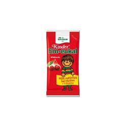 Em Eukal Kids Wild Cherry Sore Throat Candies For Children Sugar Free 75gr