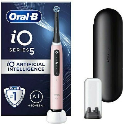 ORAL B  IO Series 5 Ηλεκτρική Οδοντόβουρτσα Με Αισθητήρα Πίεσης & Θήκη Ταξιδίου Pink